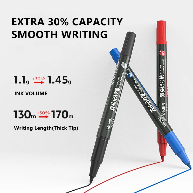 ديلي المزدوج تلميح قلم تحديد 3 قطعة/المجموعة مقاوم للماء علامات دائمة أسود أزرق أحمر الحبر مستودع الاستخدام المنزلي