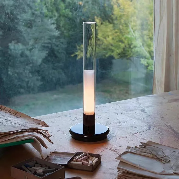 

Rechargeable candle lamp, bedroom bedside lamp, touch outdoor dining table, coffee table, candlelight lamp