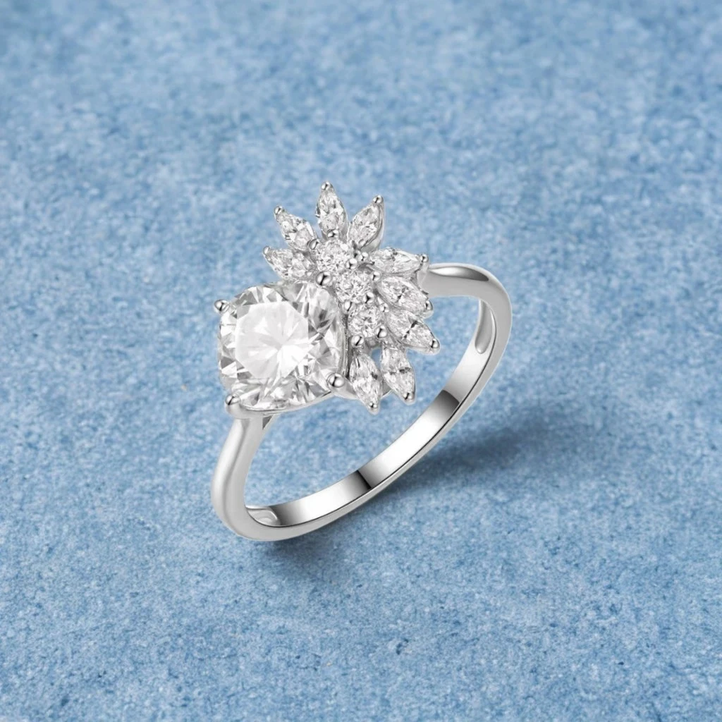 

925 Sterling Silver Certified GRA Moissanite Women's Rings Elegant Couple Finger Rings Wedding Jewelry Gifts with C