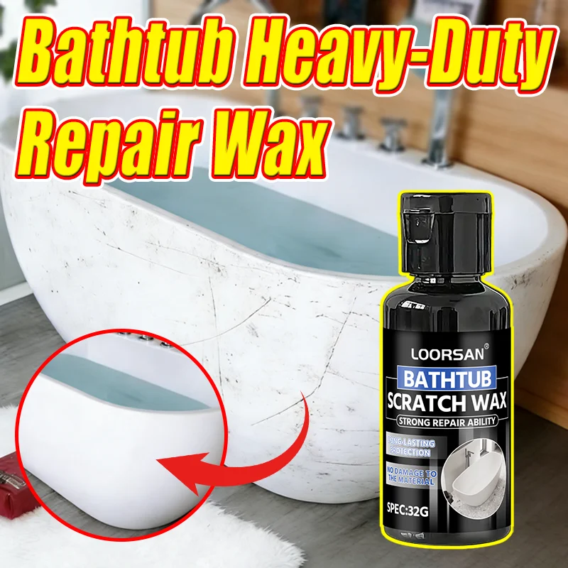 LOORSAN Professional Ceramic Scratch Repair Wax - Obvious Effect, Cleans Stains & Repairs Scratches for Bathtubs, Toilets & Sink