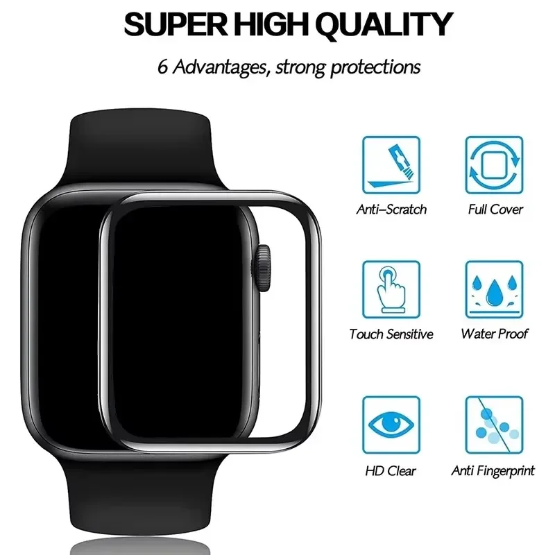 Protector Film For Apple Watch 49mm 46mm 44mm 45mm 40mm 41mm 42mm 38mm 3D Curved Screen Protectors iWatch Ultra 10 9 8 7 SE 6 5