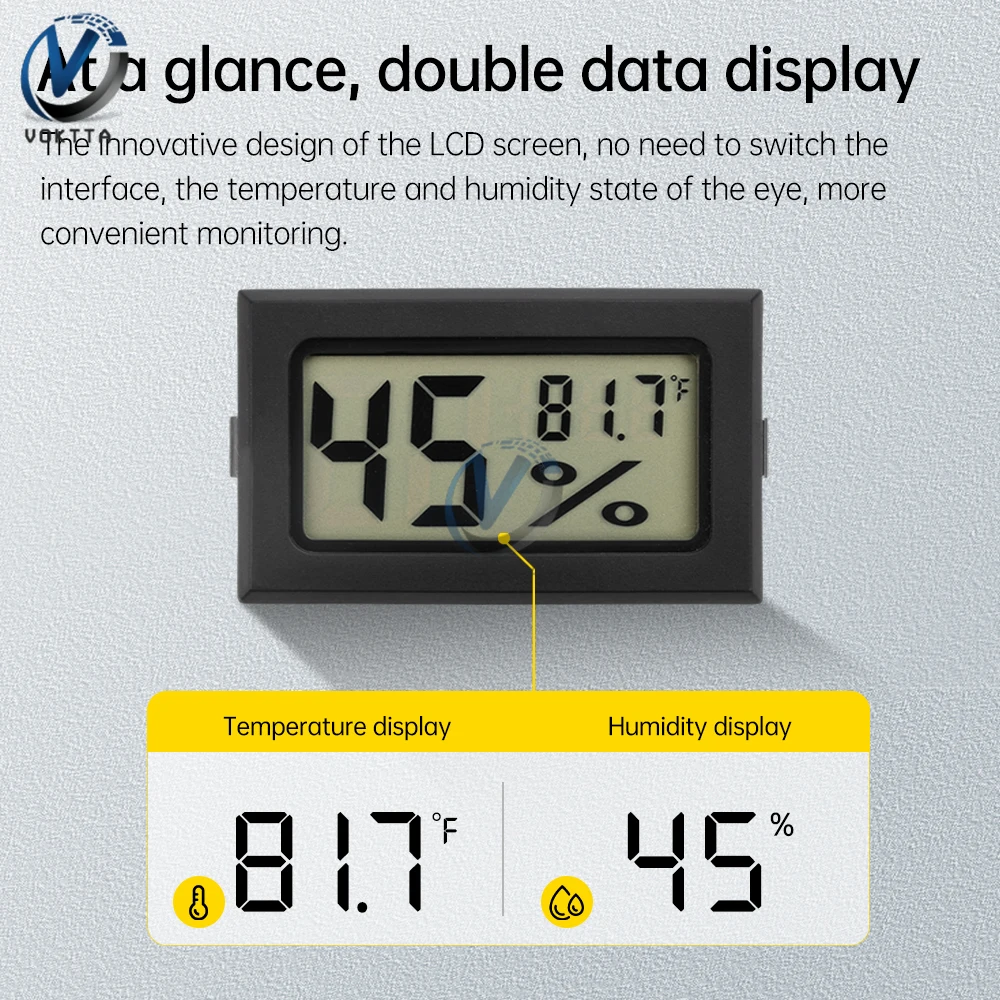 Mini LCD Digital Thermometer Hygrometer Indoor and Outdoor Waterproof Probe Temperature Sensor Monitor for Freezer Refrigerator