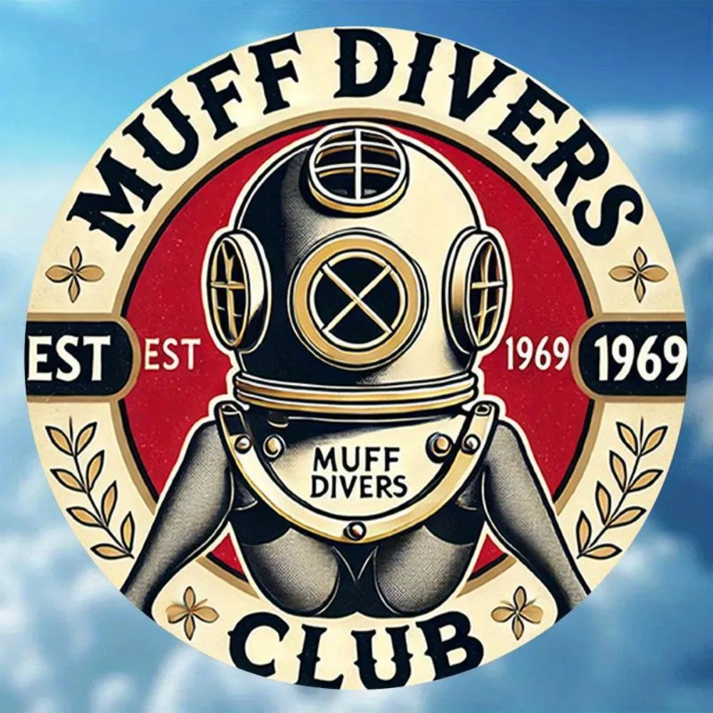 2D Flat Muff Divers Club Retro Sign - 8