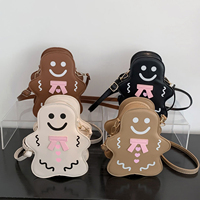 Women Crossbody Bag Fashionable Cartoon Gingerbread Man Shaped Shoulder Practical Daily Commute Bag