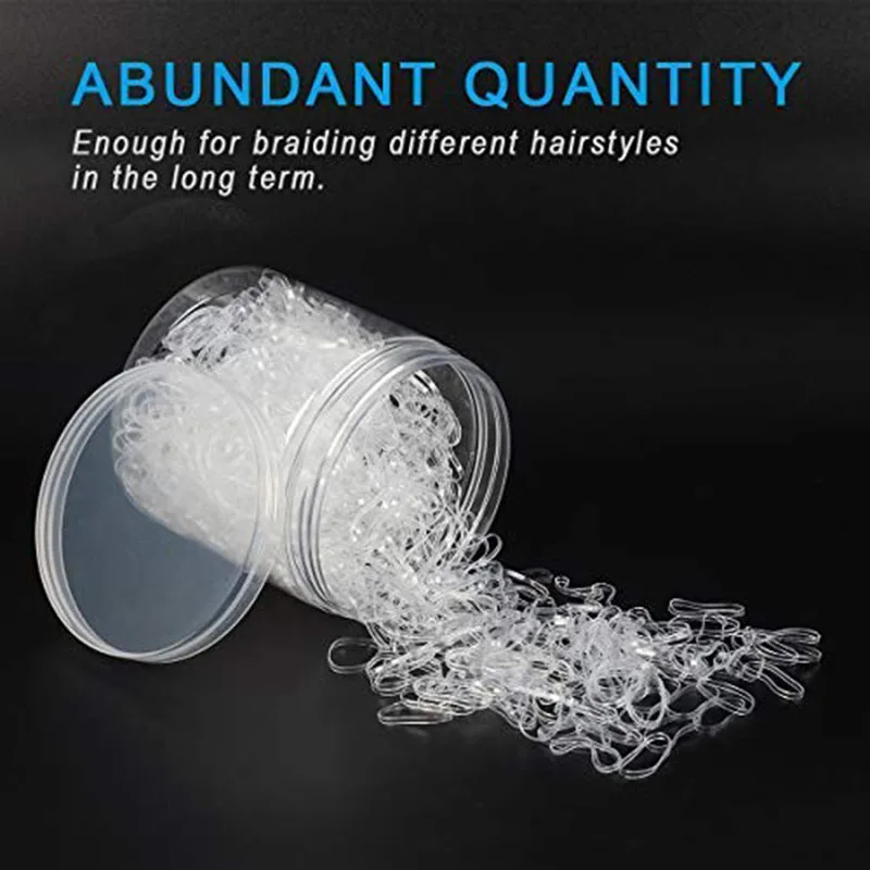 700Pcs/box Girls Cute Transparent Disposable Elastic Hair Band Children Ponytail Holder Hair Ring Rubber Bands Hair Accessories