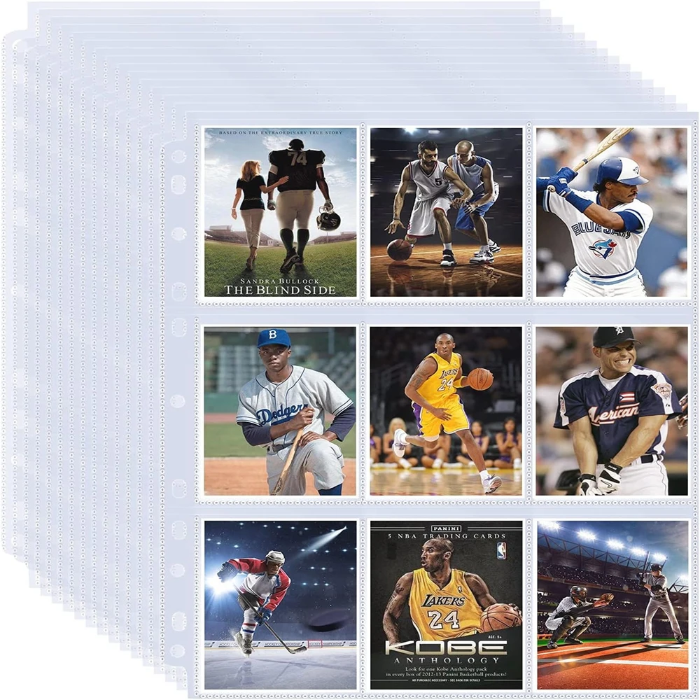 50 Seiten, 450 Fächer, einseitige Sammelkartenhüllen, 9 Fächer, Kunststoff-Schutzhüllen für Baseballkarten. – Detail 1