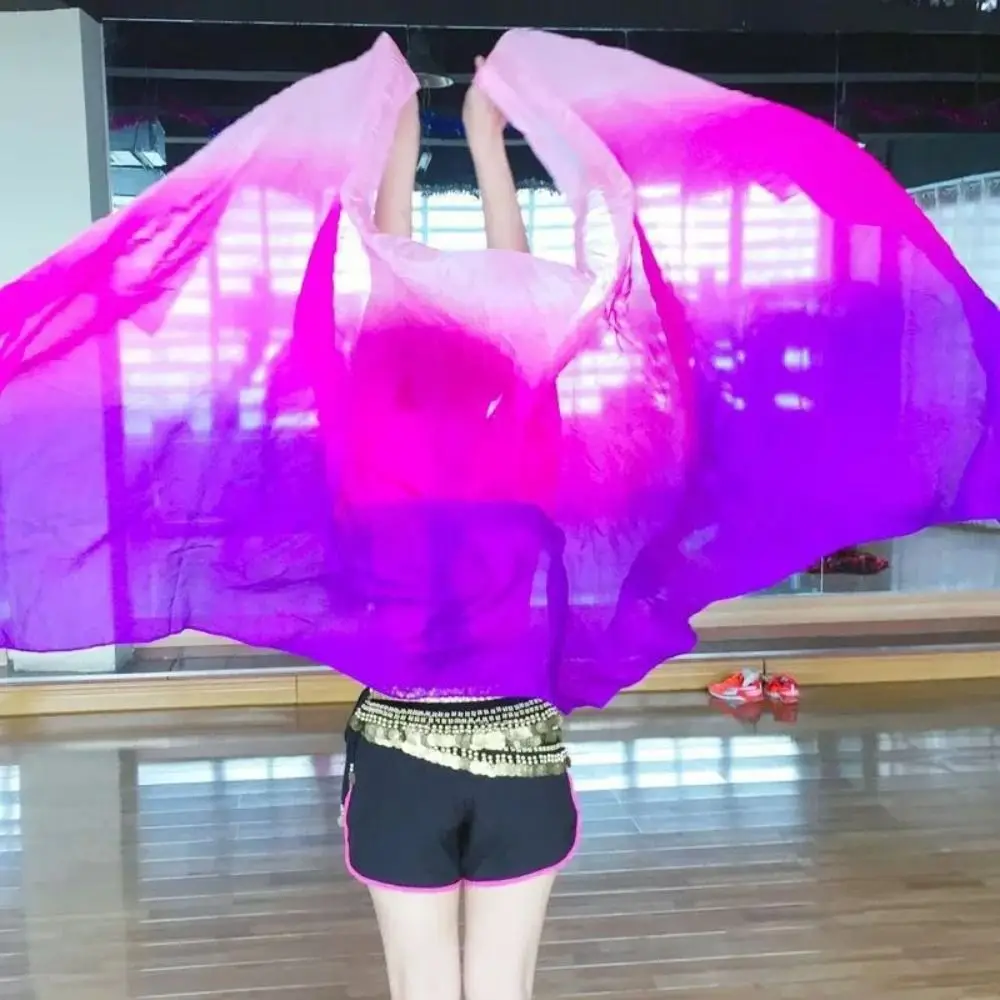 Costumes Accessories Belly Dance Veils Gradient Color 250cmx120cm Veil Shawls Light Texture Performance Dance Veil image 3