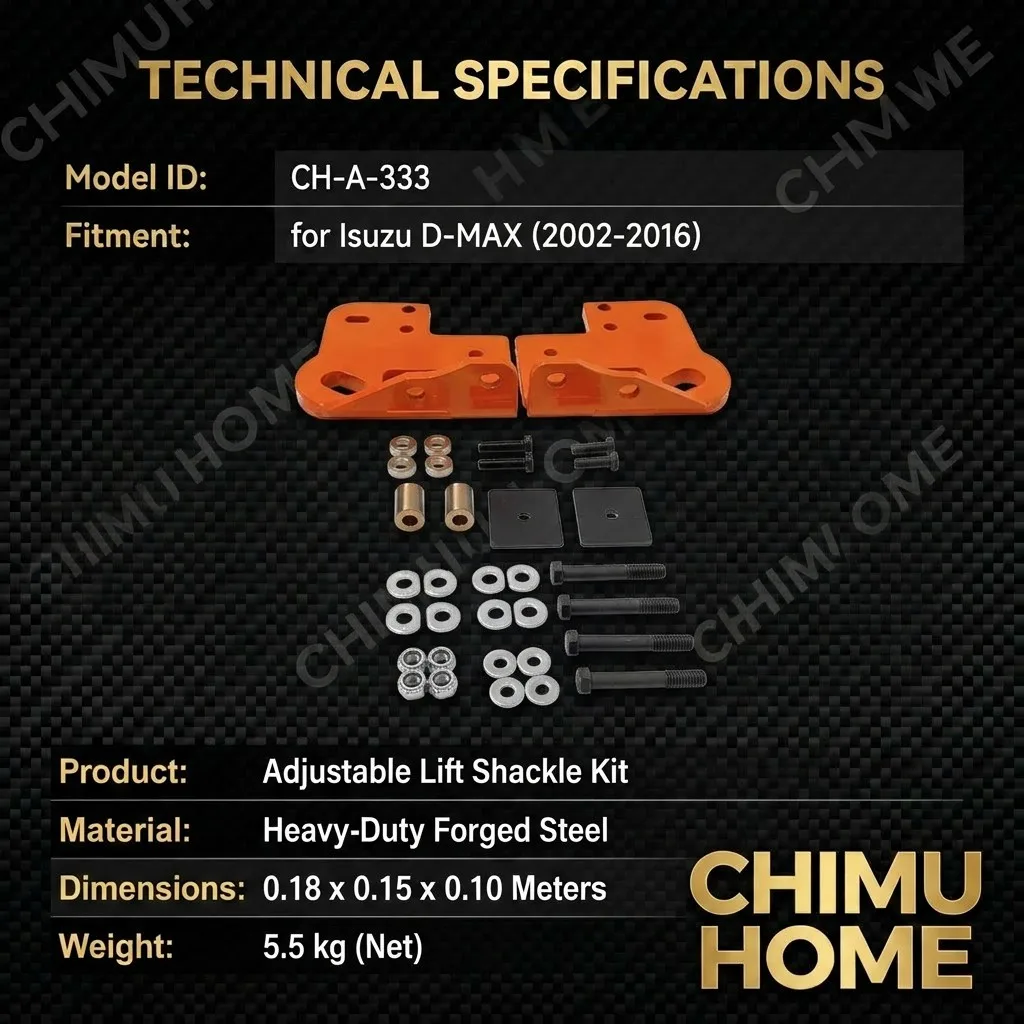【CHIMU HOME】4x4 Front Recovery Points Towing Hook Anchor Kit for Isuzu D-MAX 2002-2016