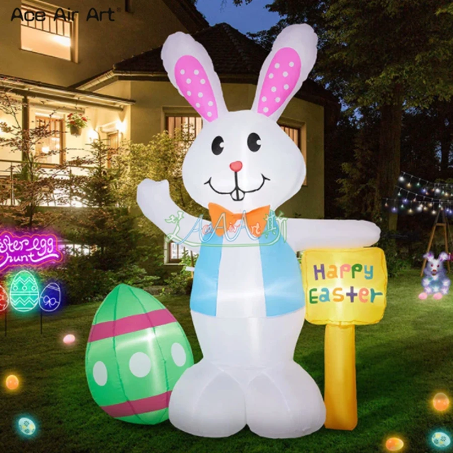 Event Decoration Inflatable Easter Bunny Rabbit Mascot  For Yard Decoration or Mall Advertising Made In China