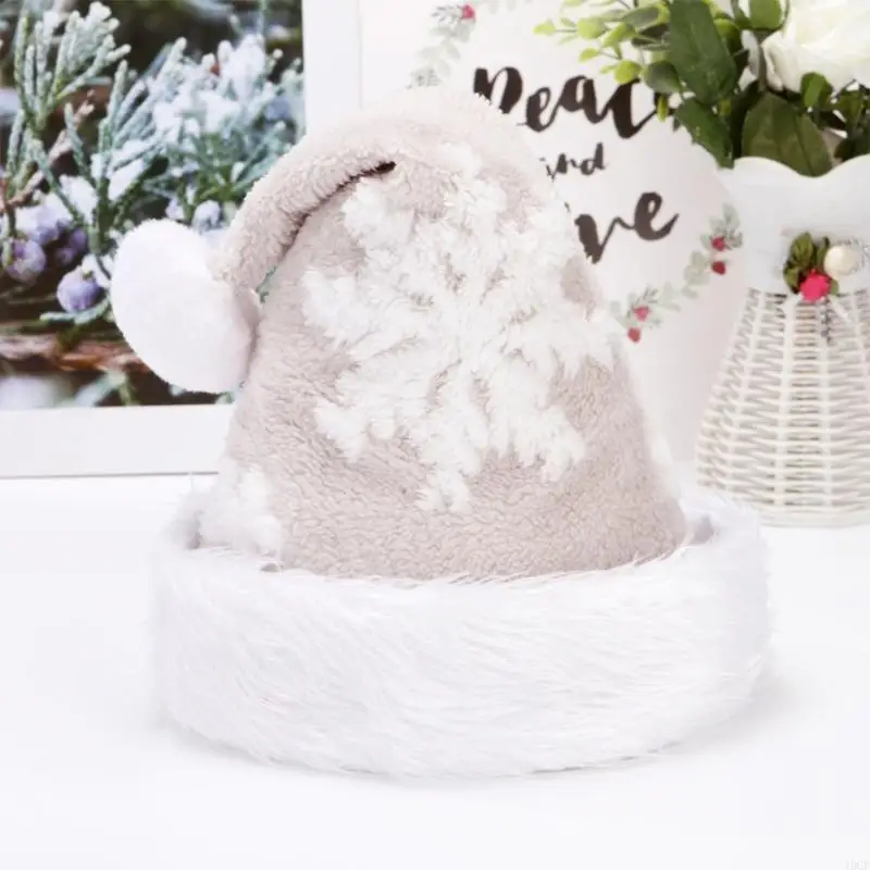 Snowflake Santa Hat Red/Gray Christmas Hat for Outdoor Activities Role Playing