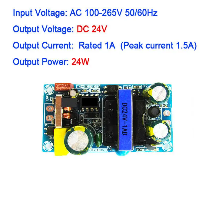 25W AC-DC وحدة محول AC 110V 120v 220V 240v إلى 24V 1A التبديل منخفضة تموج امدادات الطاقة