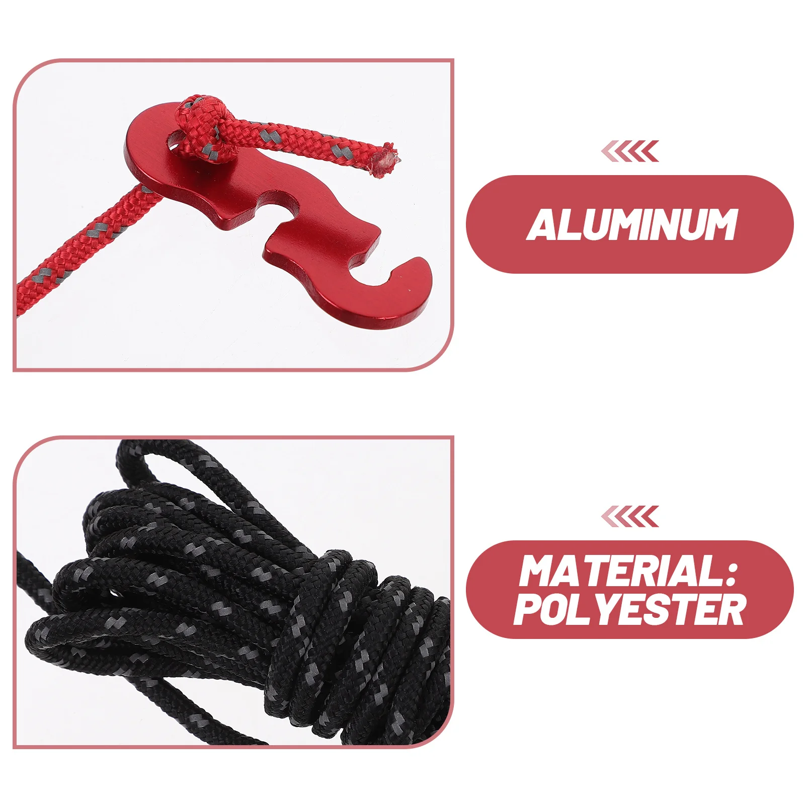 

4Pcs Professional Camping Strap Tent Rope Portable Durable Clothesline Lightweight Aluminum Polyester for Outdoor Hiking Travel