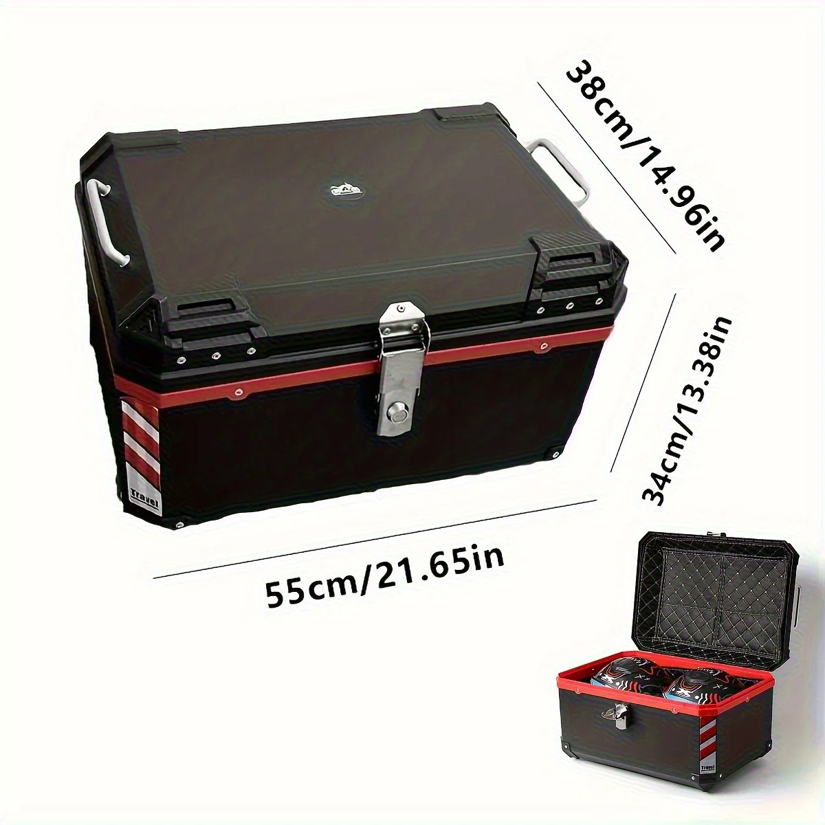 

68L мотоциклетный верхний ящик, багажник мотоцикла, коробка для шлема, водонепроницаемый общий мотоциклетный хвостовой ящик, чехлы для хранения багажа