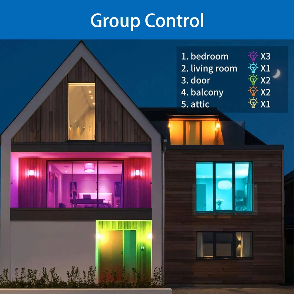 Tuya E27 LED Lights Bulb RGB+CCT Dimmable Timing Lamp Smart Life APP Control Smart Bulb Compatible for IOS/Android AC85-265V