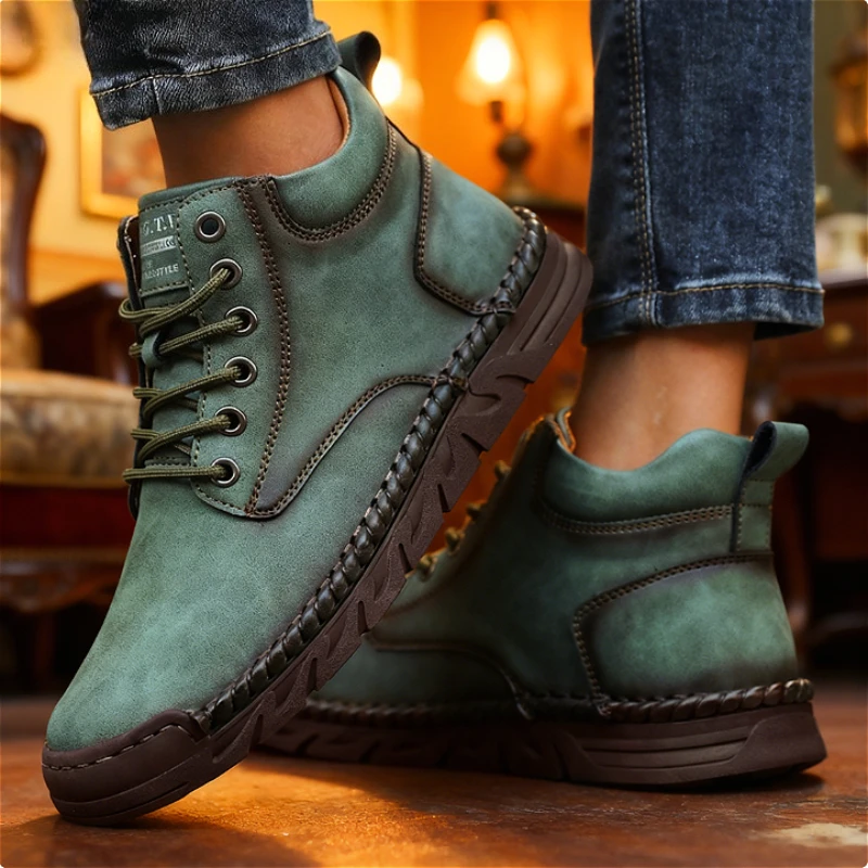 

Handmade Leather Casual Womem Shoes Fashion Casua Women's Flat Ankle Boots Versatile Hot Sale Moccasins Driving Shoes Plus Size