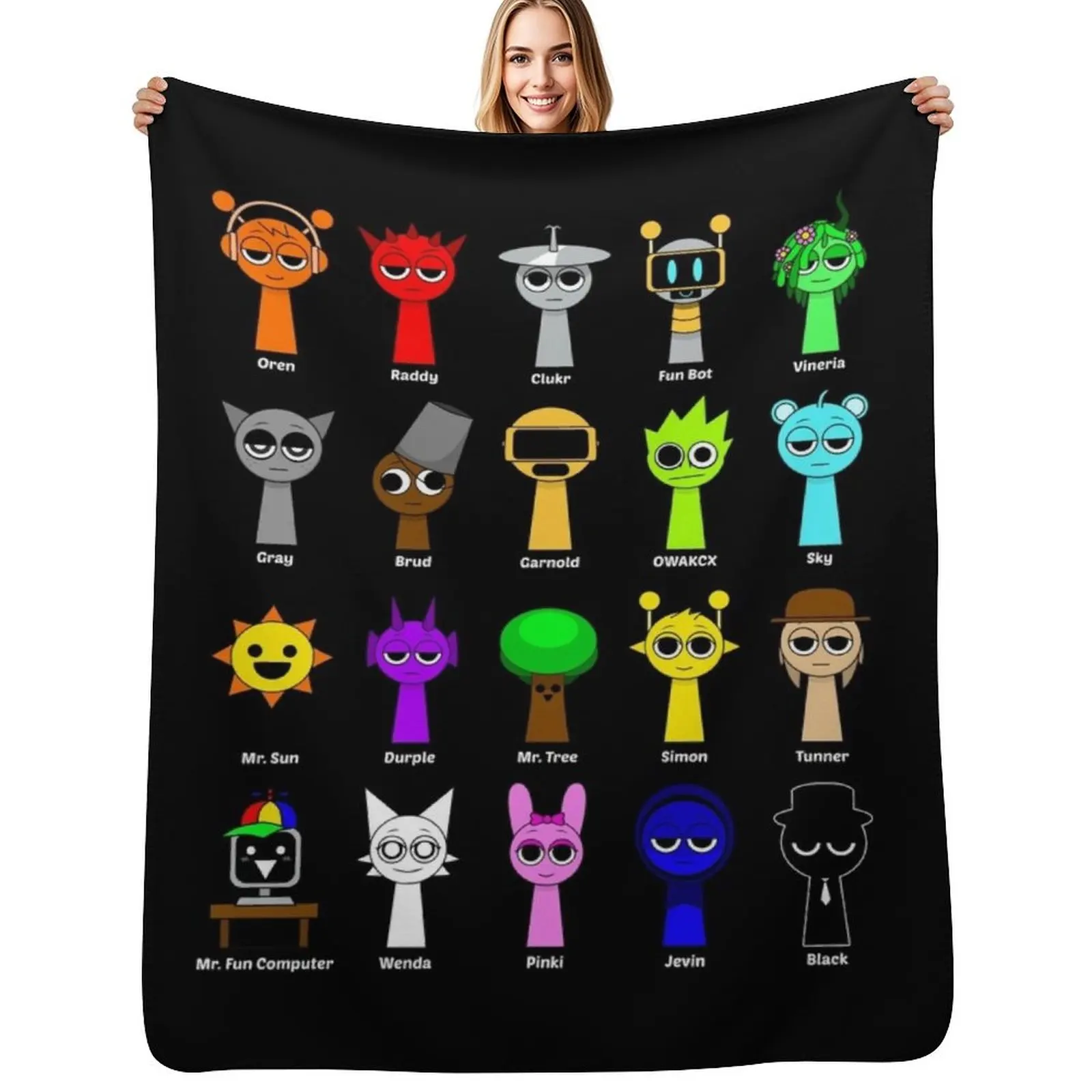 

All my Sprunki game toys Throw Blanket Sleeping Bag Vintage Luxury St Sofas Blankets