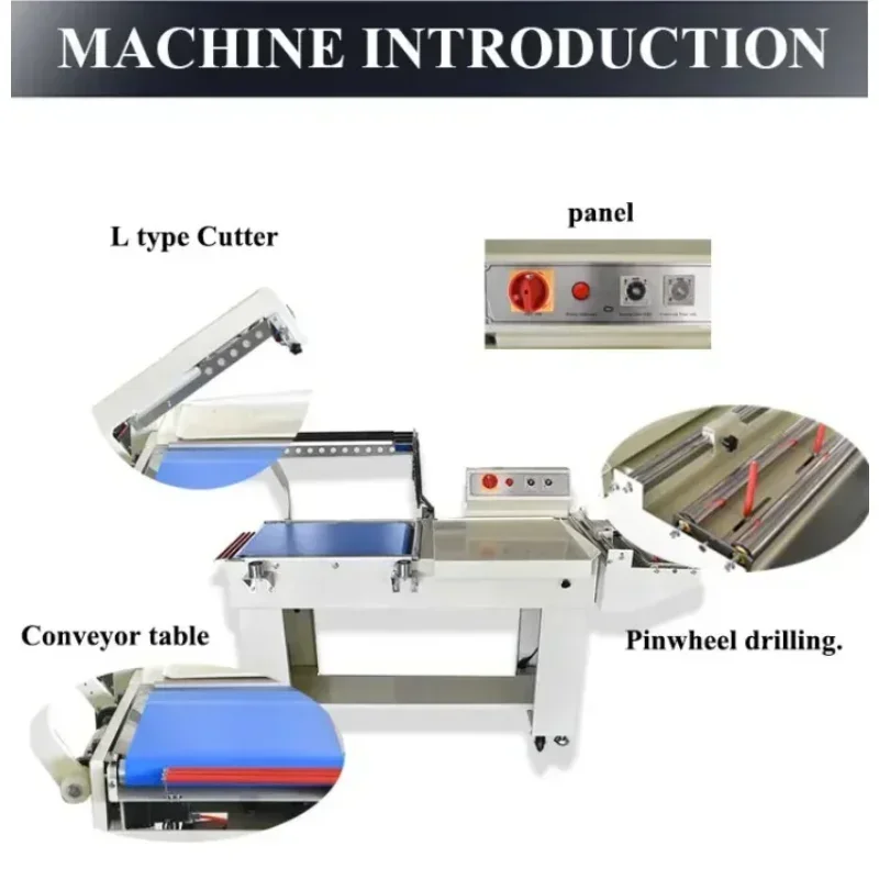 Semi Automatic Manual Thermal Cutting L Bar Heat Sealing Shrink Oven Wrapping Packaging Machine