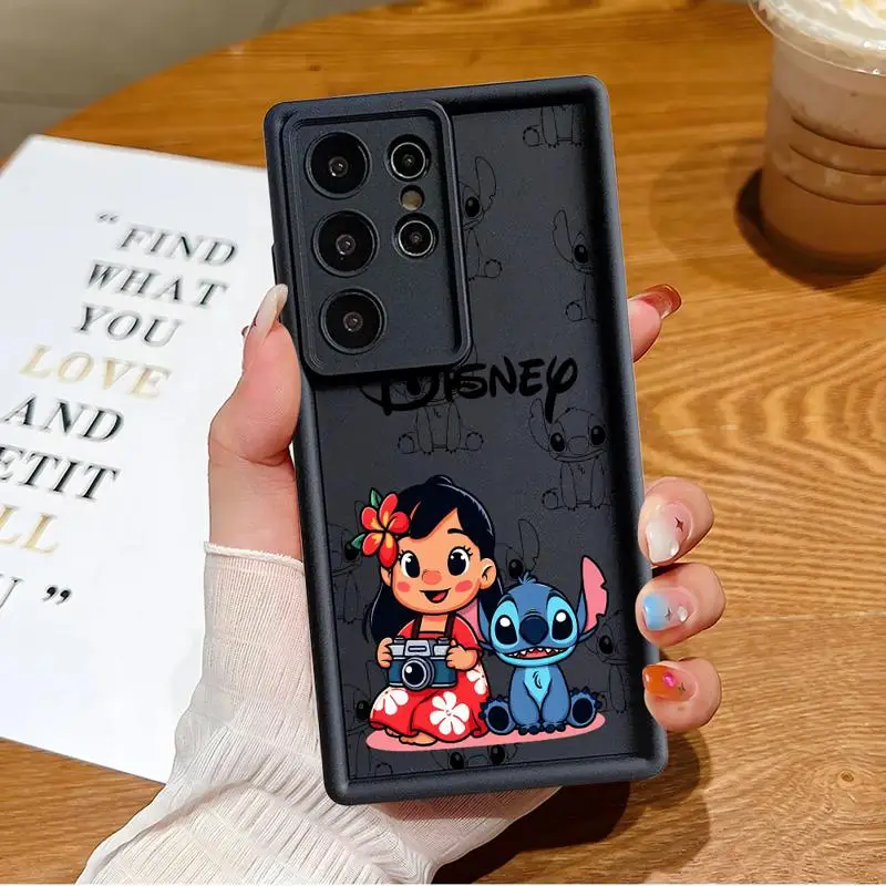 Disney Cute Stitch Case For Samsung S23 S24 S22 Ultra S20 FE S21 Plus Angel Eye Ladder Shockproof Phone Cover Silicone Shell