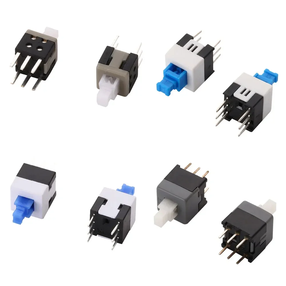 10Pcs/Lot 5.8x5.8 7x7 8x8 8.5x8.5mm Self Locking / Self Reset Push Tactile Power Micro Switch 6 Pin Button Switches