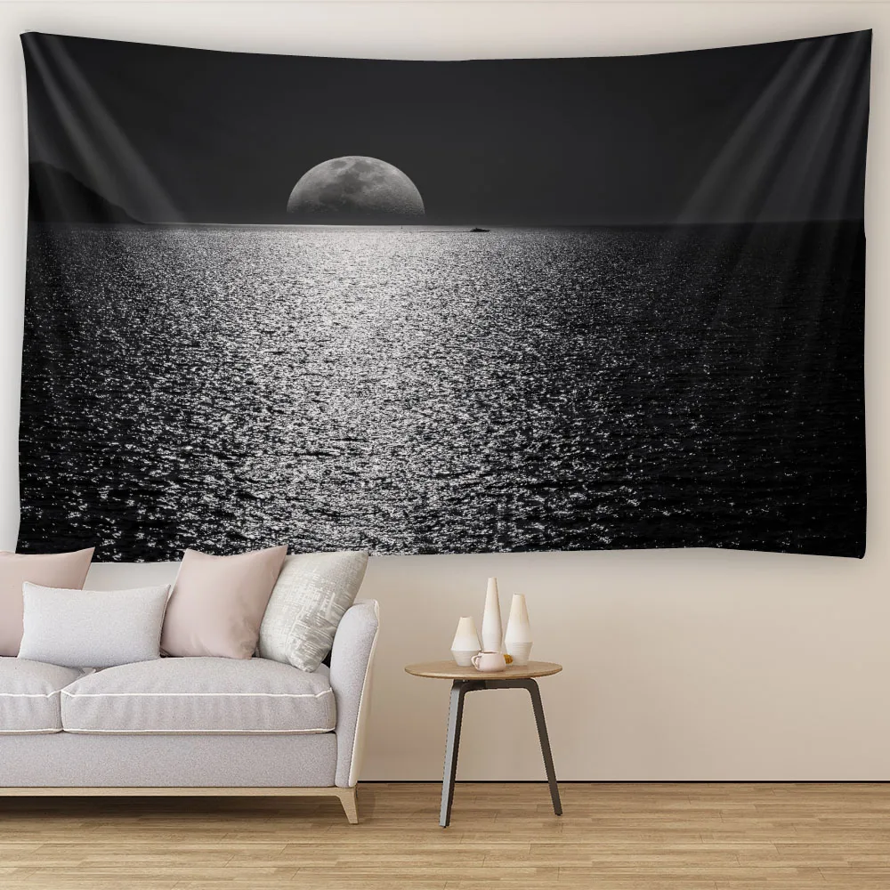 

Wave tapestry, starry sea scenery wall hanging cloth, hippie, home decoration, wall decoration blanket, bed sheet, beach mat