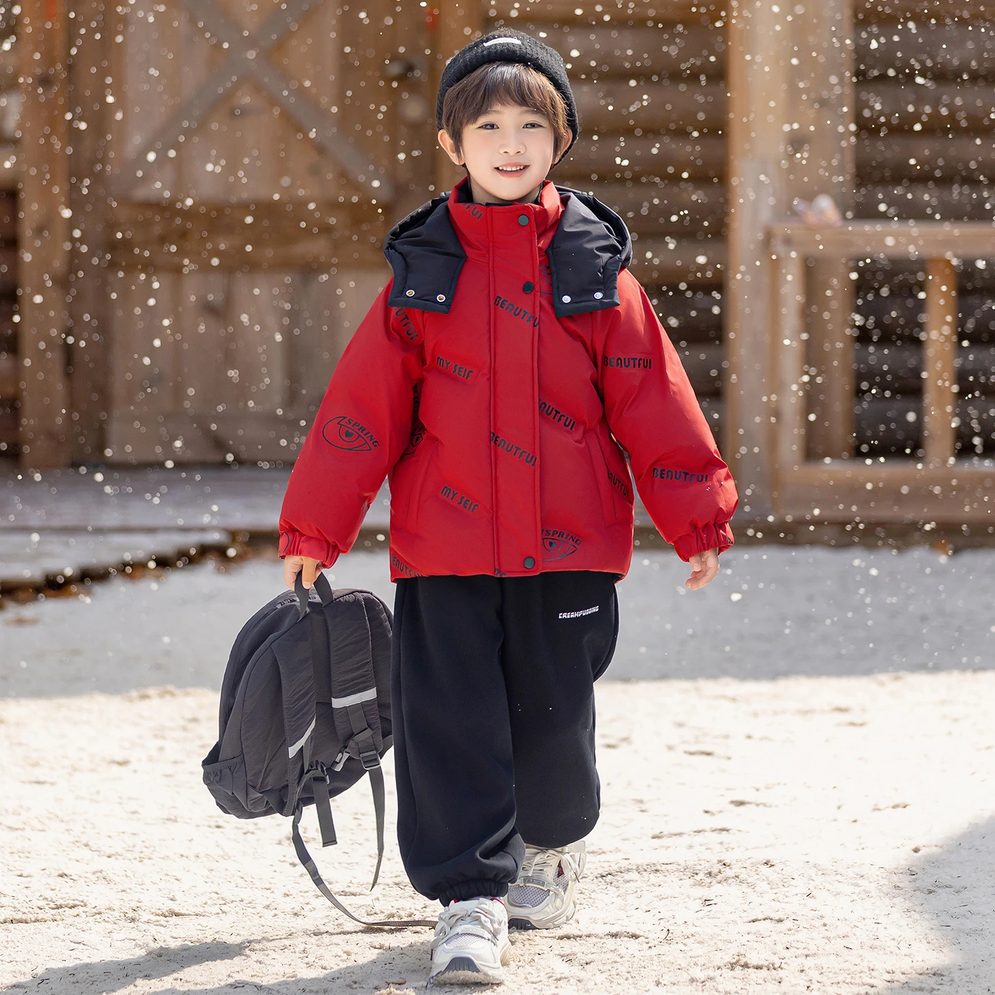 

Зимняя утепленная куртка-пуховик для мальчиков с вышитой буквой, красная, модная, теплая, молодежная, стильная, водонепроницаемая, утолщенная, с капюшоном