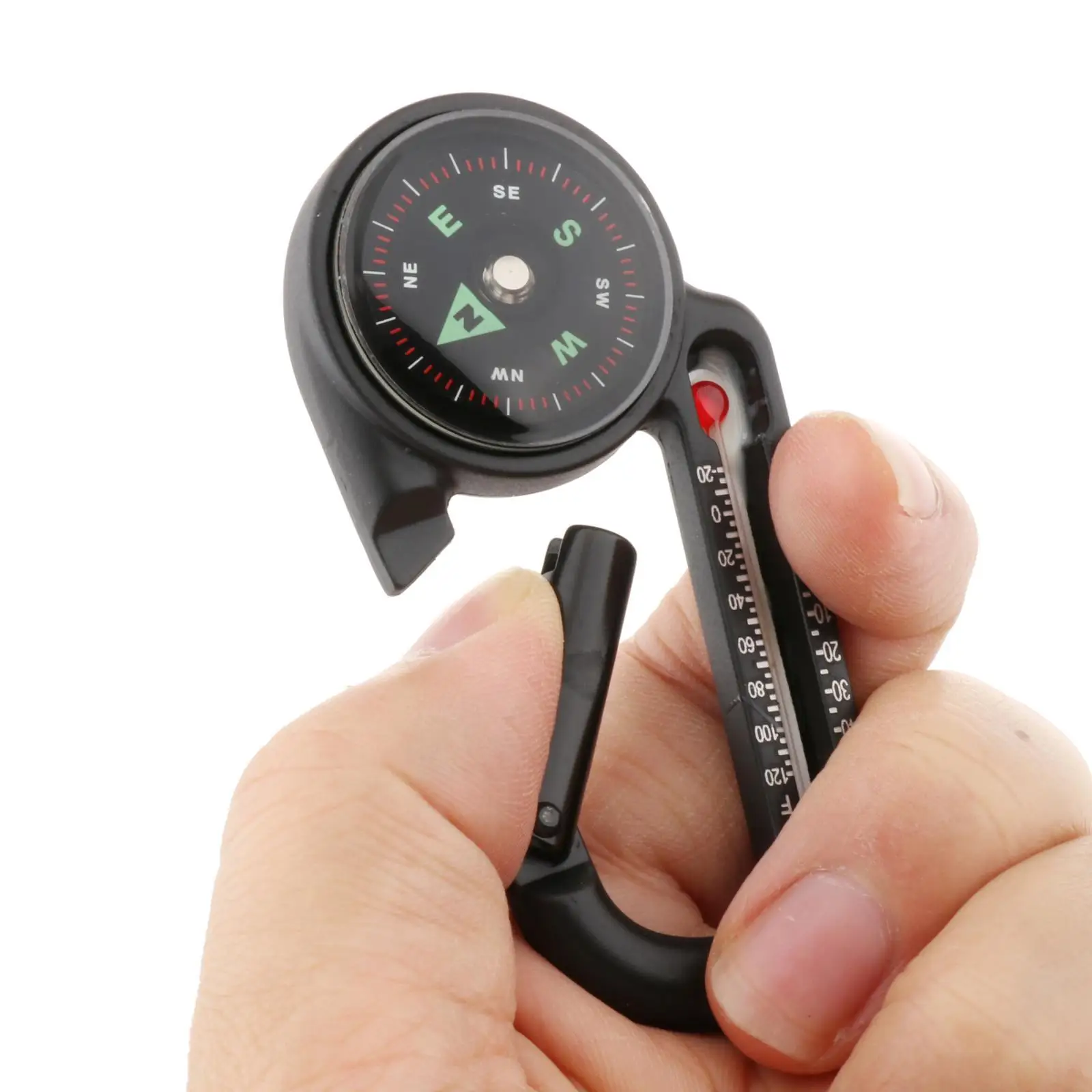 Keyring Compass Thermometer Carabiner Multi-function Mini Outdoor Hiking Camping Picnic Emergency Survival Tool for Backpack