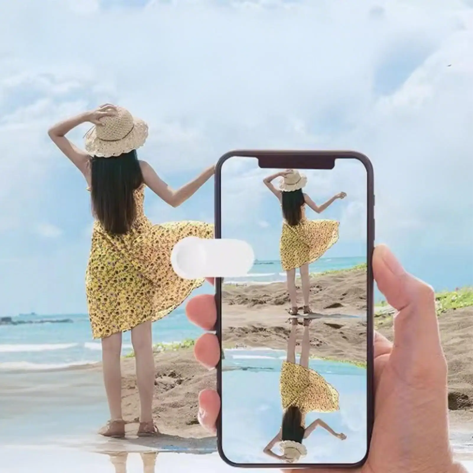 أداة تصوير انعكاس الهاتف العالمي، مرفق مرآة كاميرا السفر، مشبك سيلفي خارجي، ملحقات الهاتف