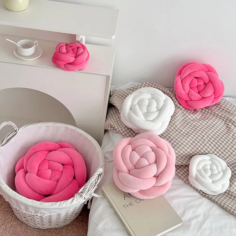 

Декоративная подушка-плед в скандинавском стиле с узором из тканых роз, мягкая и уютная, для дивана, эркера, дома, романтический акцент для интерьера