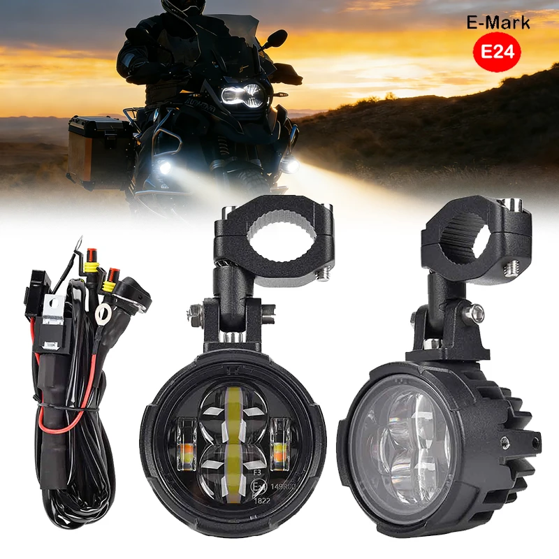 

Motorcycle LED Fog Lights Led Auxiliary Driving Lamp Moto Headlight Spotlights For BMW R1200GS Honda CRF1100L Africa Twin