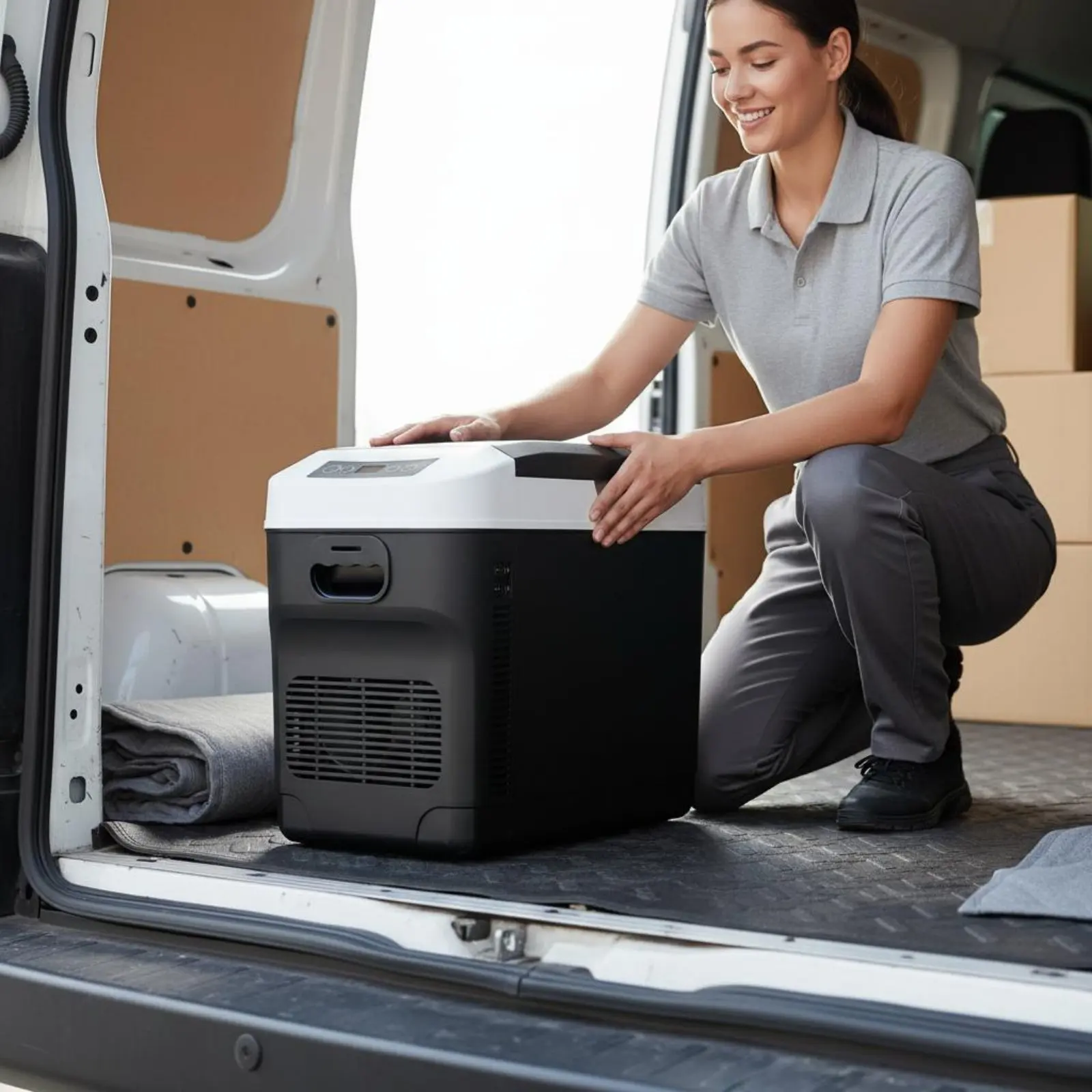 Portable Refrigerator Freezer A and C/DC Powered 12V 24V Portable Fridge Car Refrigerator Wide Temperature Range Truck Mini