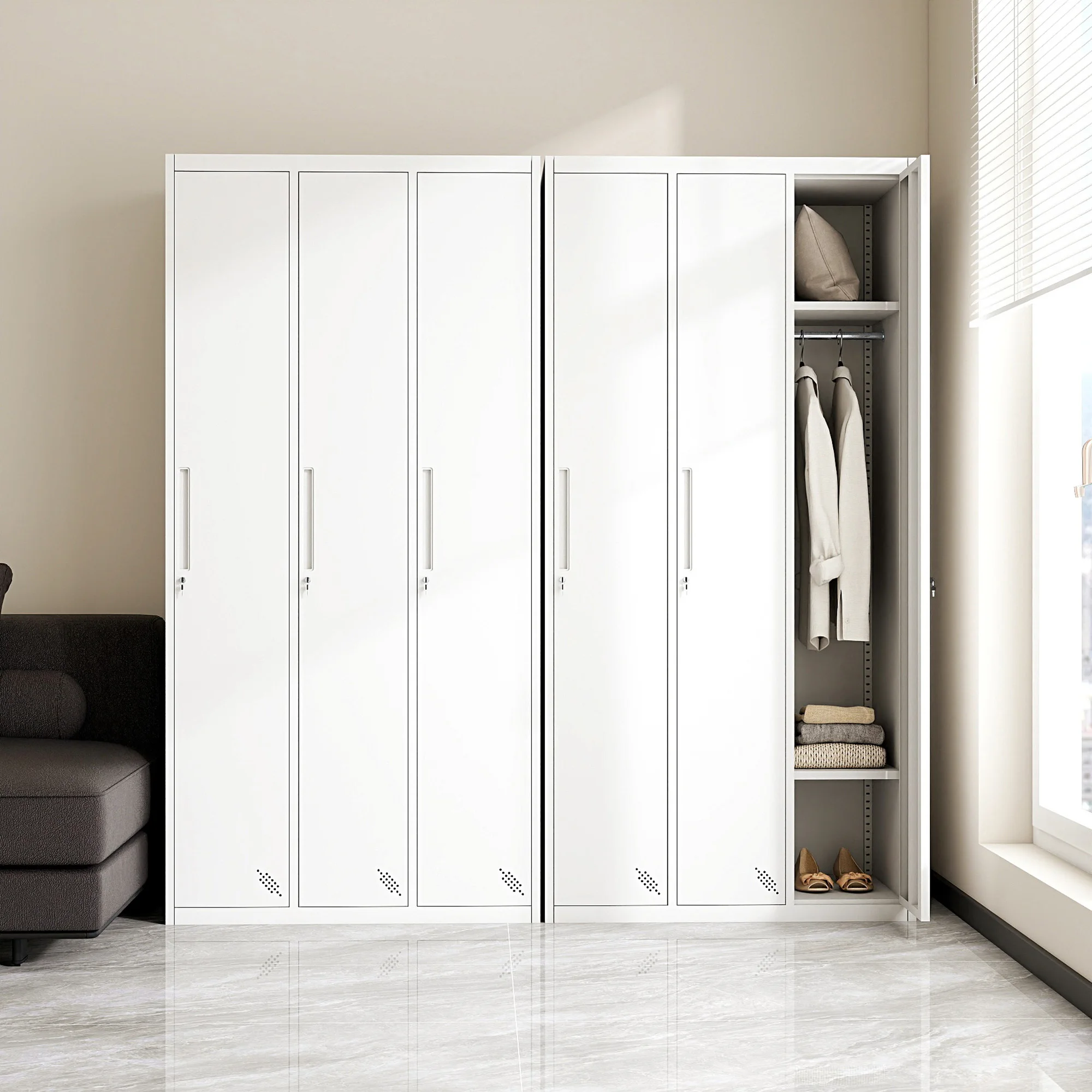 

Industrial Cabinet Steel Locker Cabinet Long Storage Cabinet For Office Factory Gym