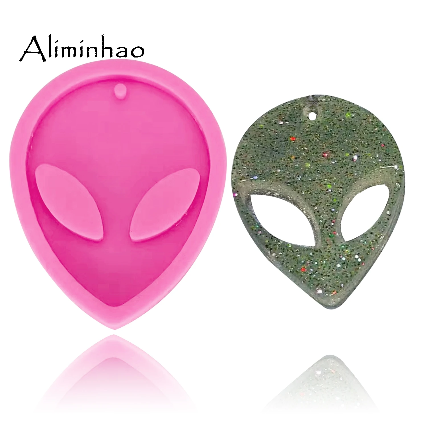 DY0070 Shiny Anime Alien Keychains Silicone Mould for Keychain Pendant clay DIY Jewelry Making Epoxy Resin mold