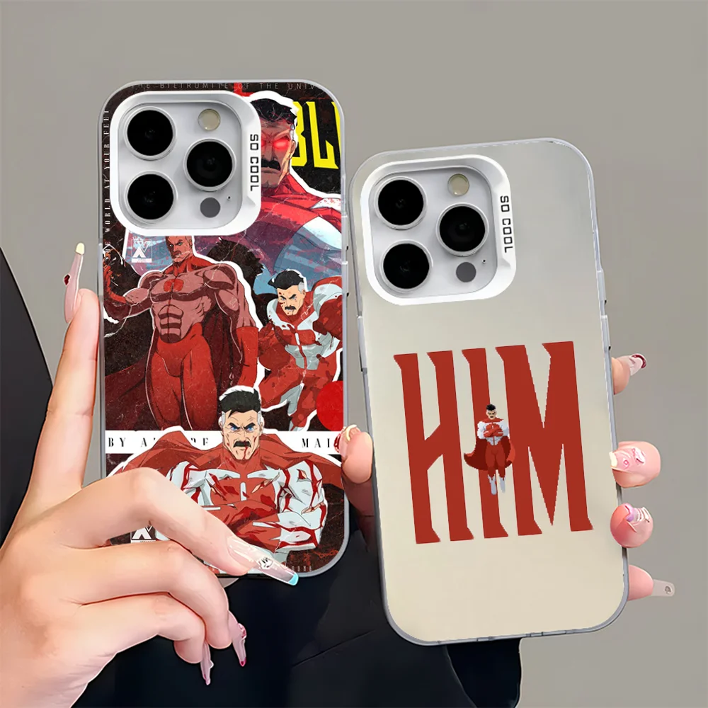 

Omni-Man I-Invincibles Phone Case For iPhone 16,15,14,13,12,11,Pro,Max,Plus,Mini,XS,SE Anti Fall Gray Silver Matte Hard Bumper