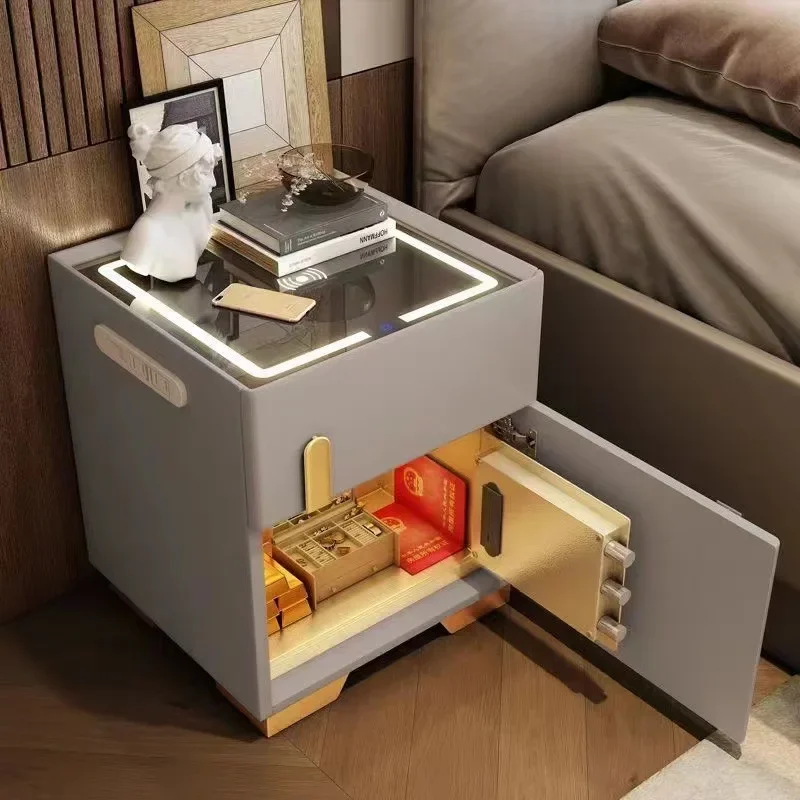 Customized multi-functional wireless charging bedside table furniture bedroom bedside table