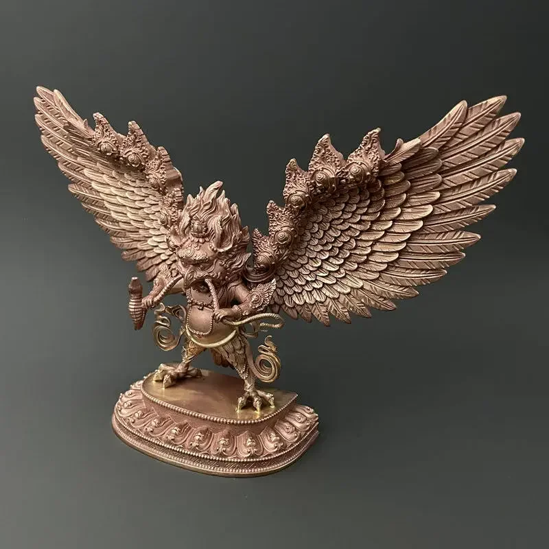 Nepalese craft pure copper gold-winged Dapeng bird Tibetan protection purple copper Seiko carving ornament