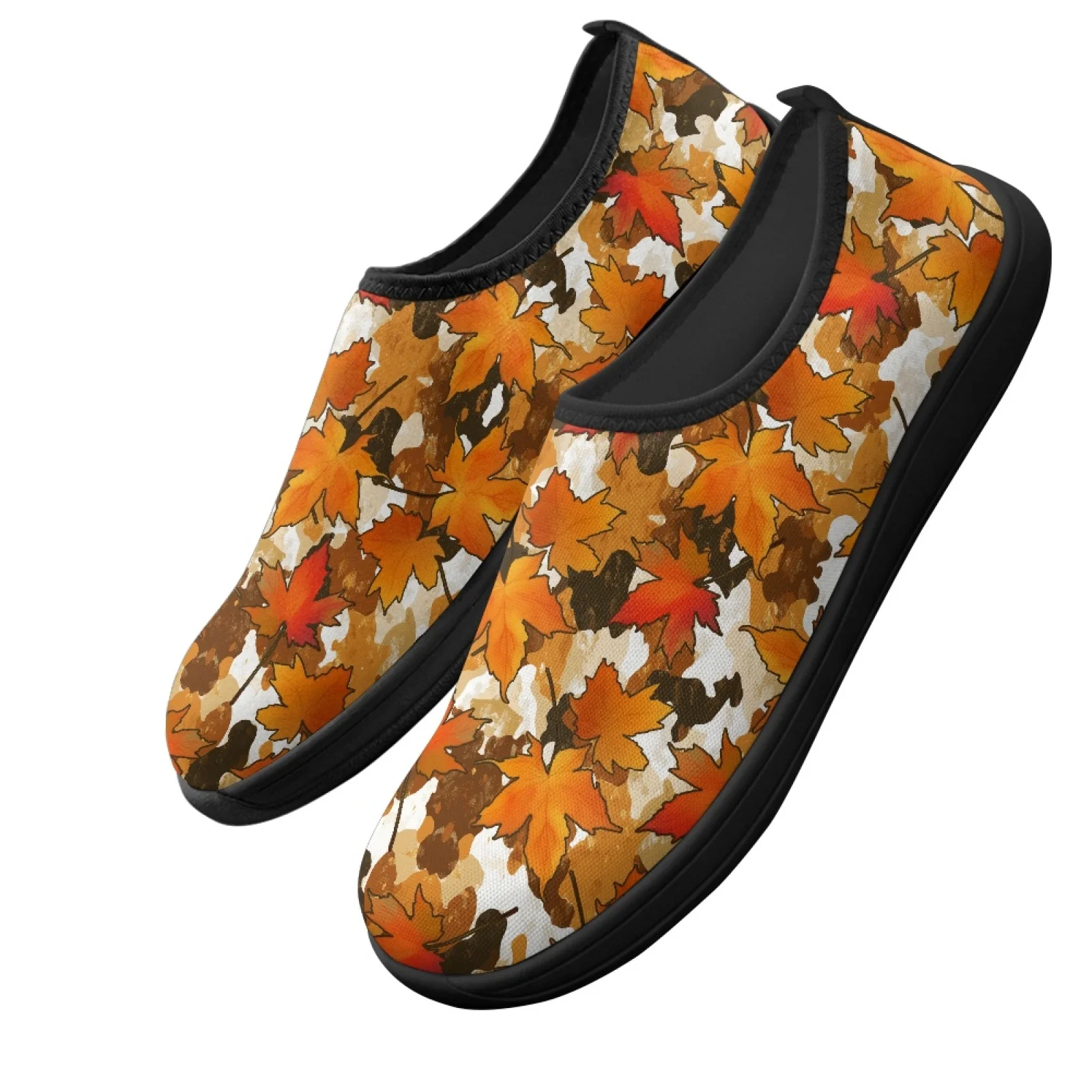 PENSTROLL Maple Leaf Theme Non-Slip Zero Drop Walking Sneakers Running Sneakers for Sports Wide Toe Zero Drop Shoes