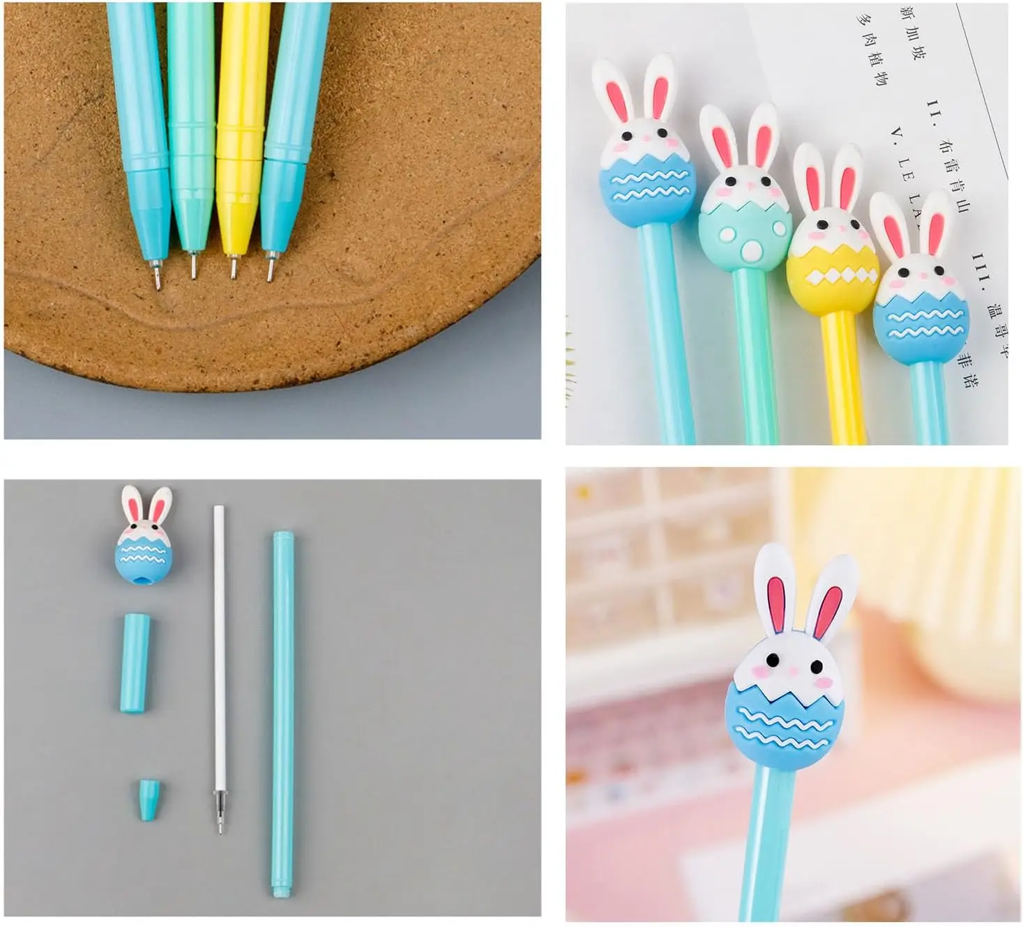 Picture 5: 36 Pcs Wholesale Rabbit Eggs Gel Ink Pens 0.5 Mm Office Writing Supplies Easter Day