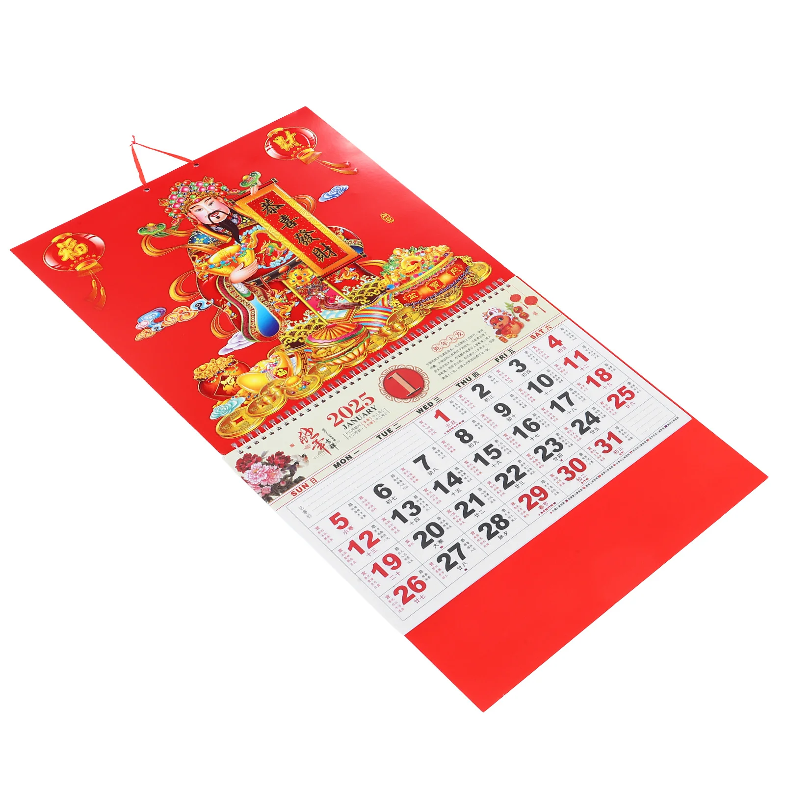 

2025 Year of Snake Red Embossed Fortune Calendar Gold Foil Accents 1100g 900g Specialty Paper Easy Flip Chinese New Year Home