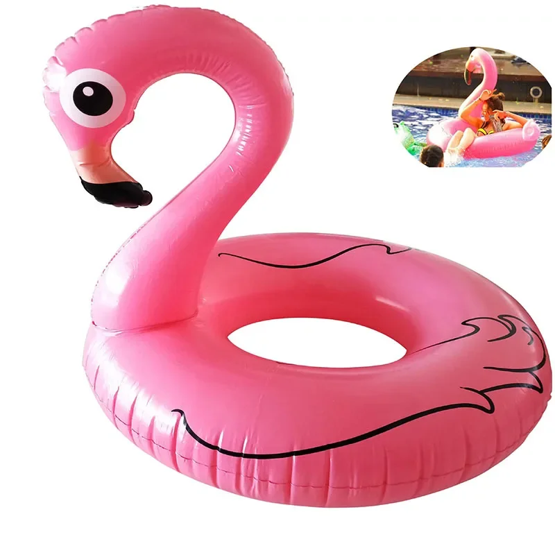 120cm 90cm różowy nadmuchiwany Flamingo ponton wodne zabawki basen tratwa pływak głowa zwierzęcia ponton dla dorosłych basen dla dzieci impreza plaża