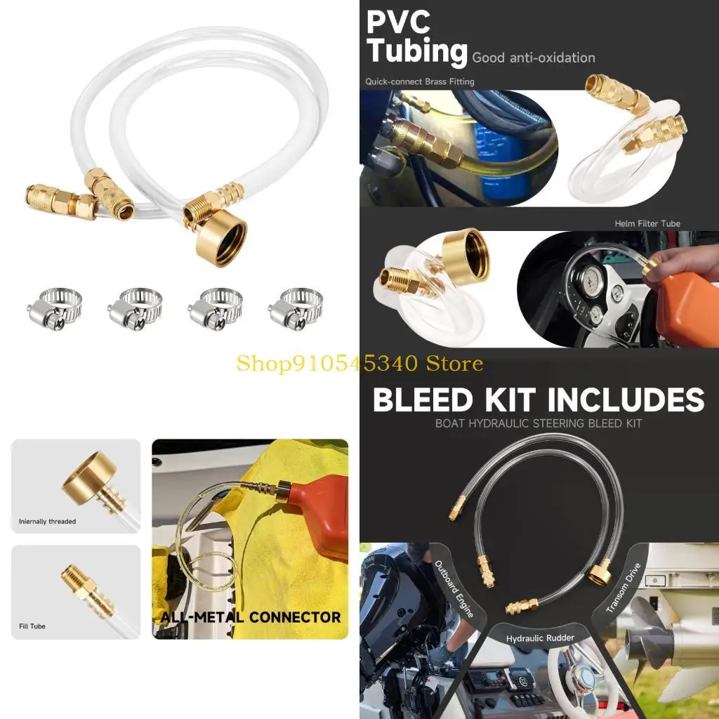

U2JA Corrosion Resistant Hydraulic Steering Bleeder Set Leak Prevention Marine Bleeder Tool for Long Term Marine Use