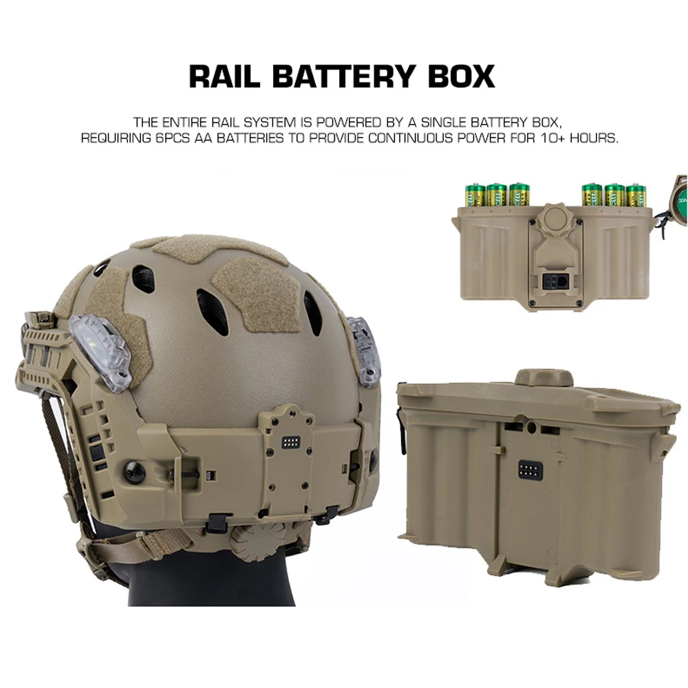 Casco táctico ARC Rail modular con caja de batería para caza y Airsoft - imagen 2