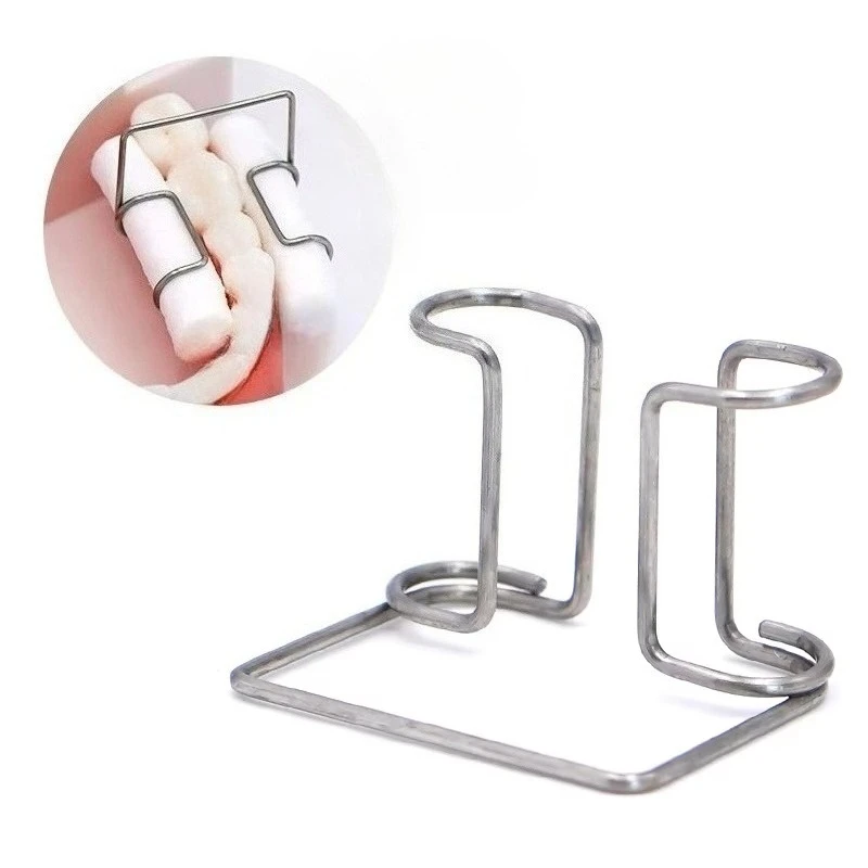 4 Pieces Per Box Lab Cotton Roll Holder Stainless Steel Spring Clip . Handle Tools for Sterilizable s