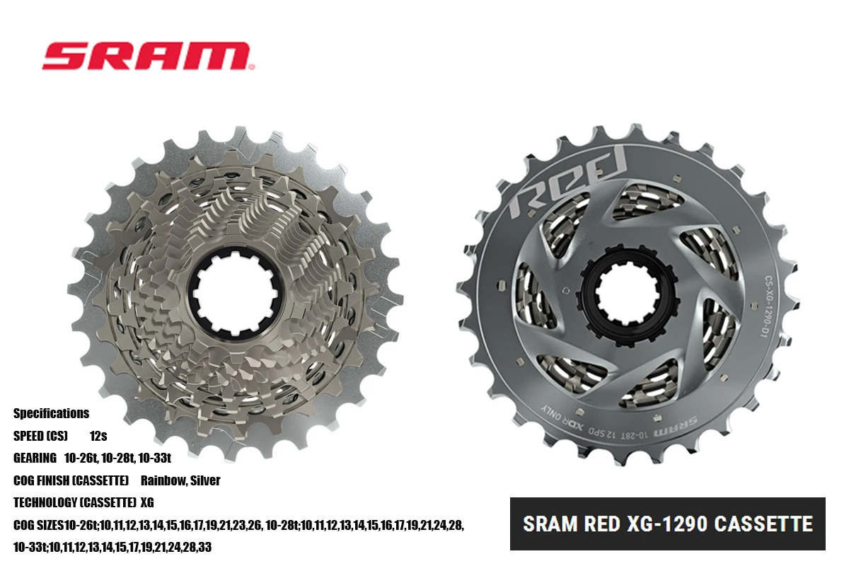 SRAM RED XG - 1290 CASSETTE: Updated Design Enabling Smoother and Faster Shifting for MTB and Road Bicycles