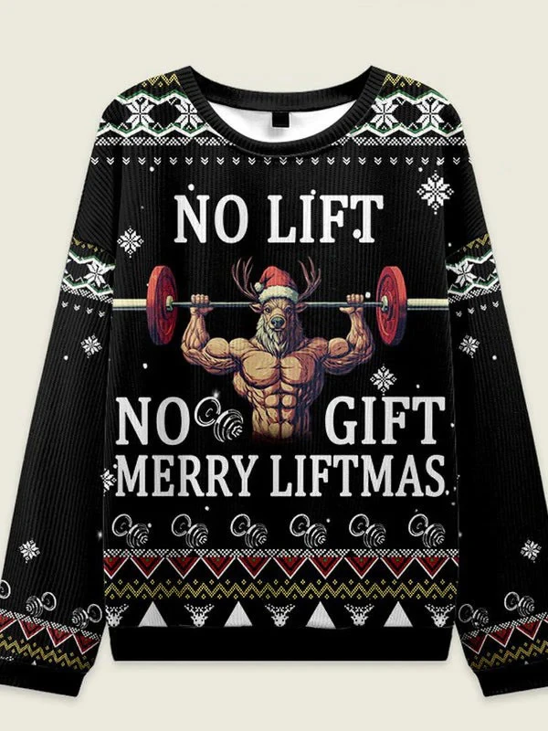Grappige Fitness Gingerbread Man Trui 3D Lange Mouw Mannen Lelijke Truien Cartoon Trui Xmas Casual Ronde Hals Heren Sweatshirts