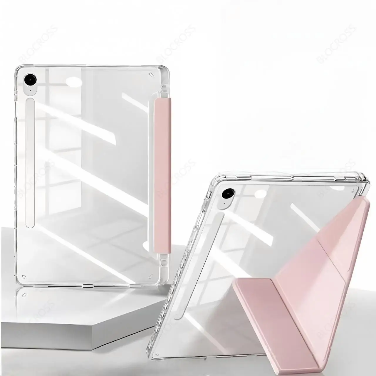 Magnetic Transparent Case For Samsung Tab S11 S10 Lite S9 FE S9 S8 S7 11 Plus 12.4 S12+ A11 A9 8.7 Plus 11 S6 Lite With Pen Slot