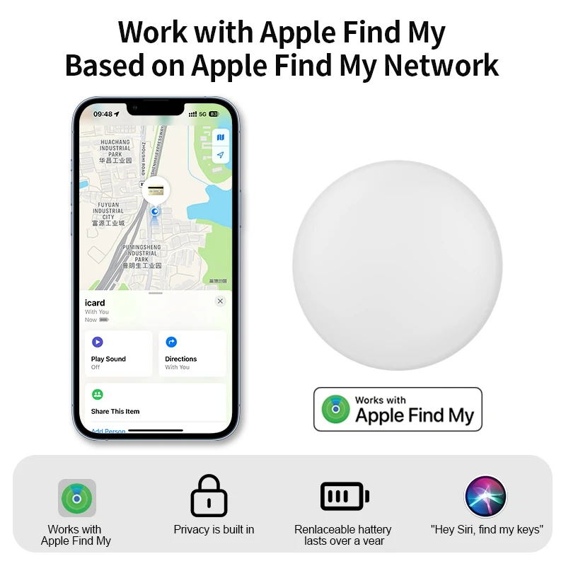 Etiqueta inteligente para Apple Airtags Tracker find my apple Bluetooth Tracker GPS con Tuya, localizador de artículos antipérdida para maleta de