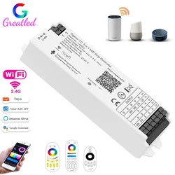 Wifi WB5 5 in 1 LED Controller Tuya Alexa Google Home Voice Control  Bluetooth APP RF Dimmer Remote For RGB RGBW CCT Led Strip