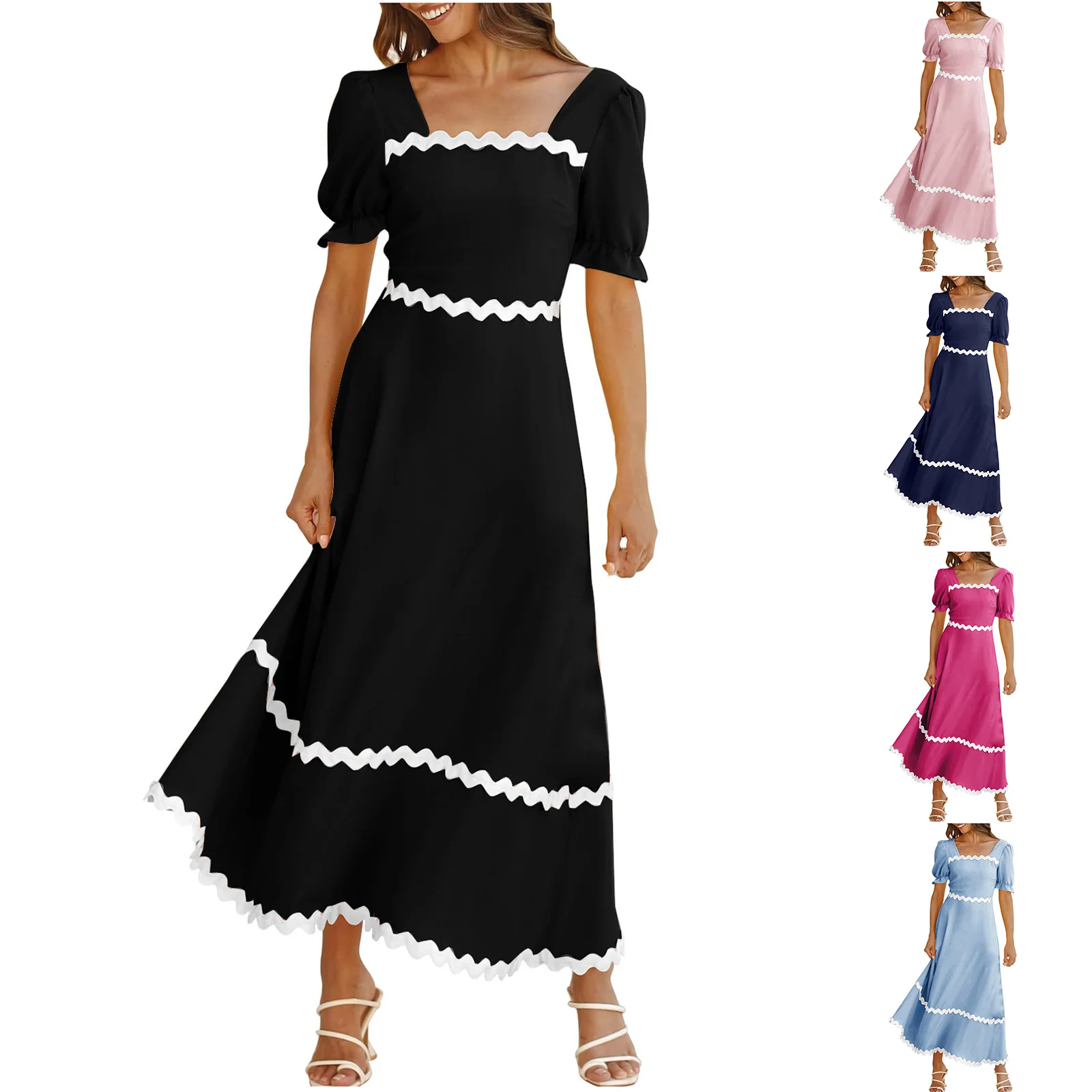 

2024 INS New Arrival Latest Models Dresses of Europe and The United States Casual Style Extra-long Lace Summer Women's Dresses