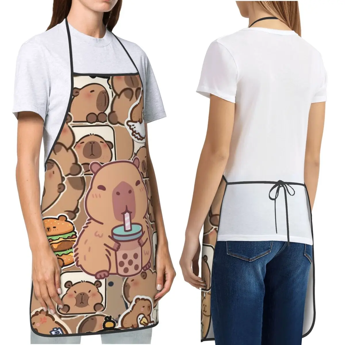 

Los Capibara, милые фартуки с изображением капибары, фартуки для шеф-повара, кулинарии, кухни, водонепроницаемый нагрудник, кухонный сарафан для уборки