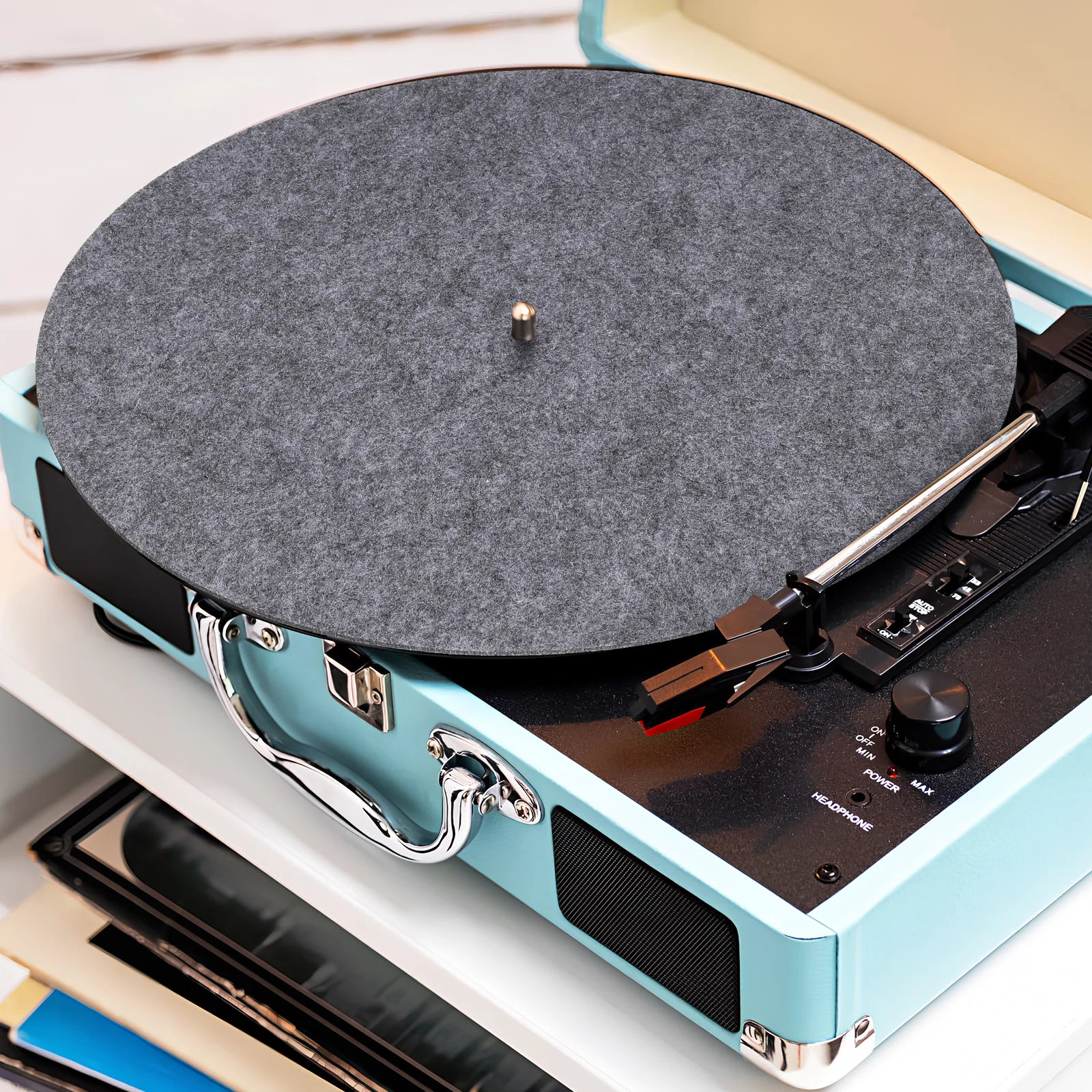 2 Pcs Record Mat Player Turntable Protection Pad Records Felt Slipmats for Vinyl